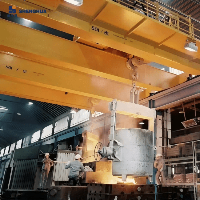 QDY Metallurgical Bridge Crane - Double Girder Overhead Crane - Henan Shenghua Heavy Crane Co., Ltd.